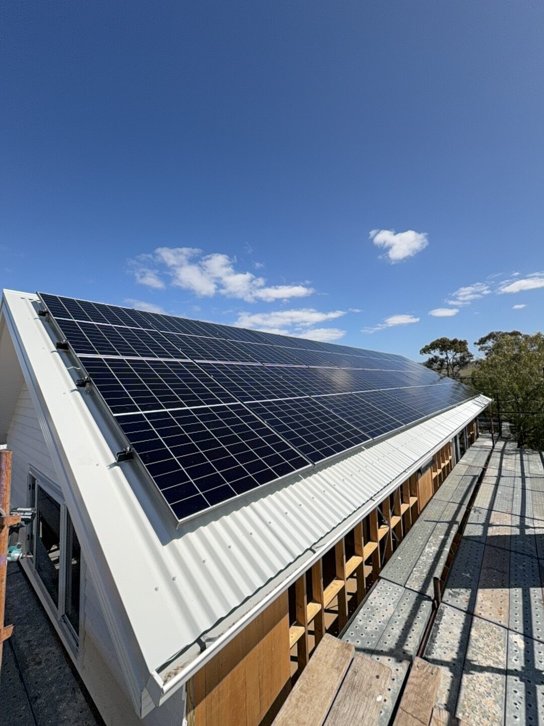 Home solar array on a Tasmanian roof